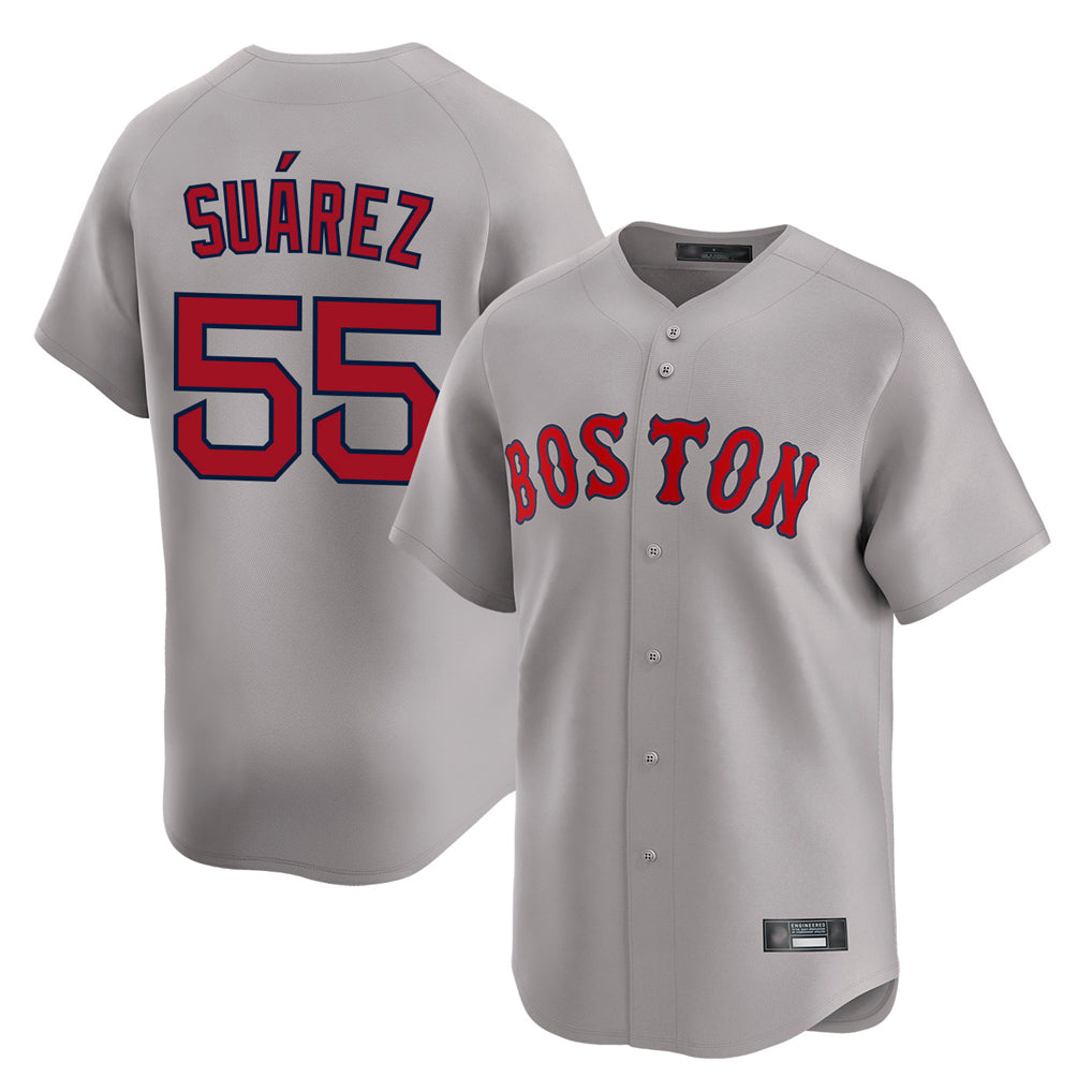 B.Red Sox #55 Ranger Su¨¢rez Player Gray Road Limited Home Game Hdoa Stitched Jerseys