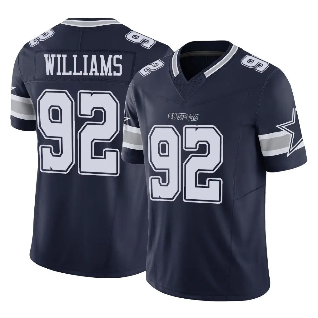 D.Cowboys #92 Quinnen Williams Player Navy Limited Vapor F.U.S.E. Home Game Hdoa Stitched Jerseys