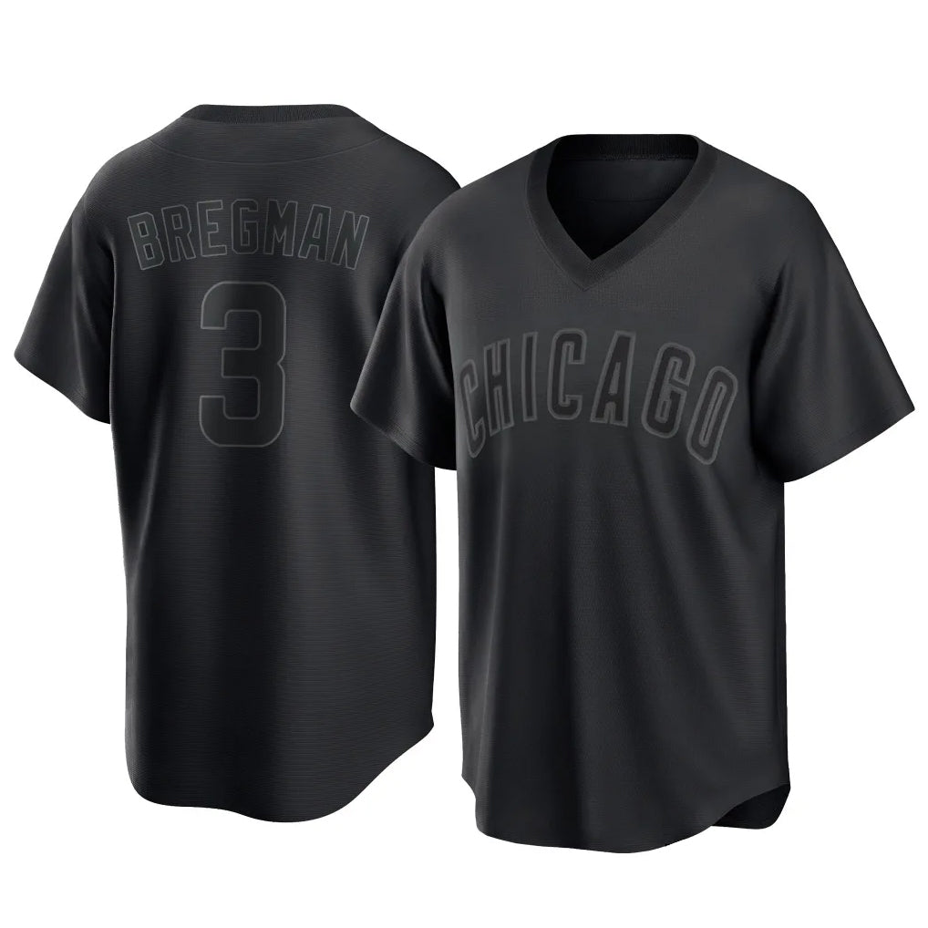 C.Cubs #3 Alex Bregman Player Black T-shirt Home Game Hdoa Stitched Jerseys