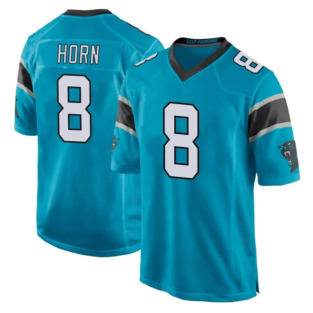 C.Panthers #8 Jaycee Horn Player Blue Game Hdoa Stitched Jerseys