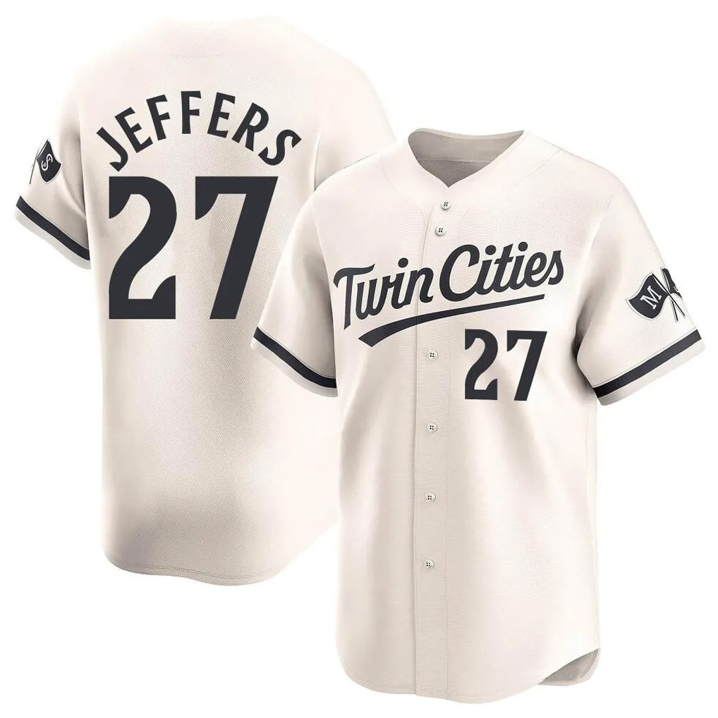 M.Twins #27 Ryan Jeffers Player Cream Home Limited Hdoa Stitched Jerseys