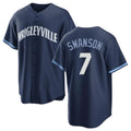 C.Cubs #7 Dansby Swanson Player Navy City Connect Home Game Hdoa Stitched Jerseys