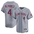 NY.Mets #4 Francisco Alvarez Player Gray Road Limited Home Hdoa Stitched Jerseys