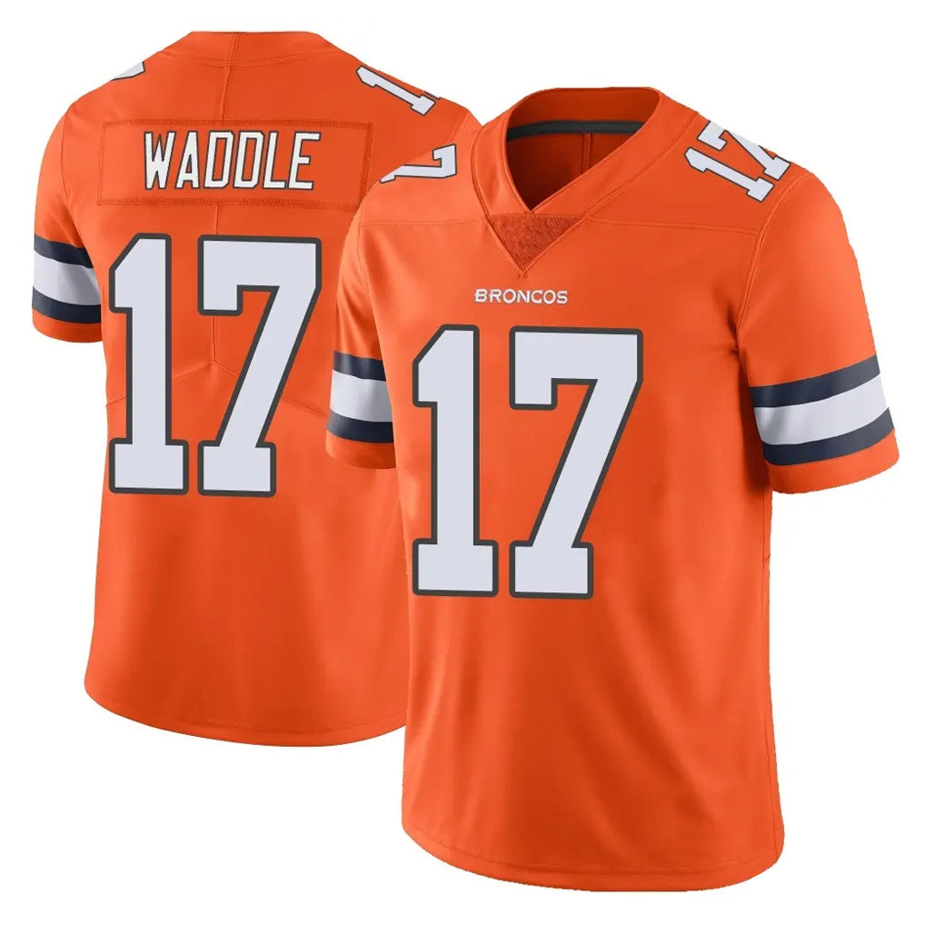 D.Broncos #17 Jaylen Waddle Player Orange Vapor Untouchable Limited Home Game Hdoa Stitched Jerseys