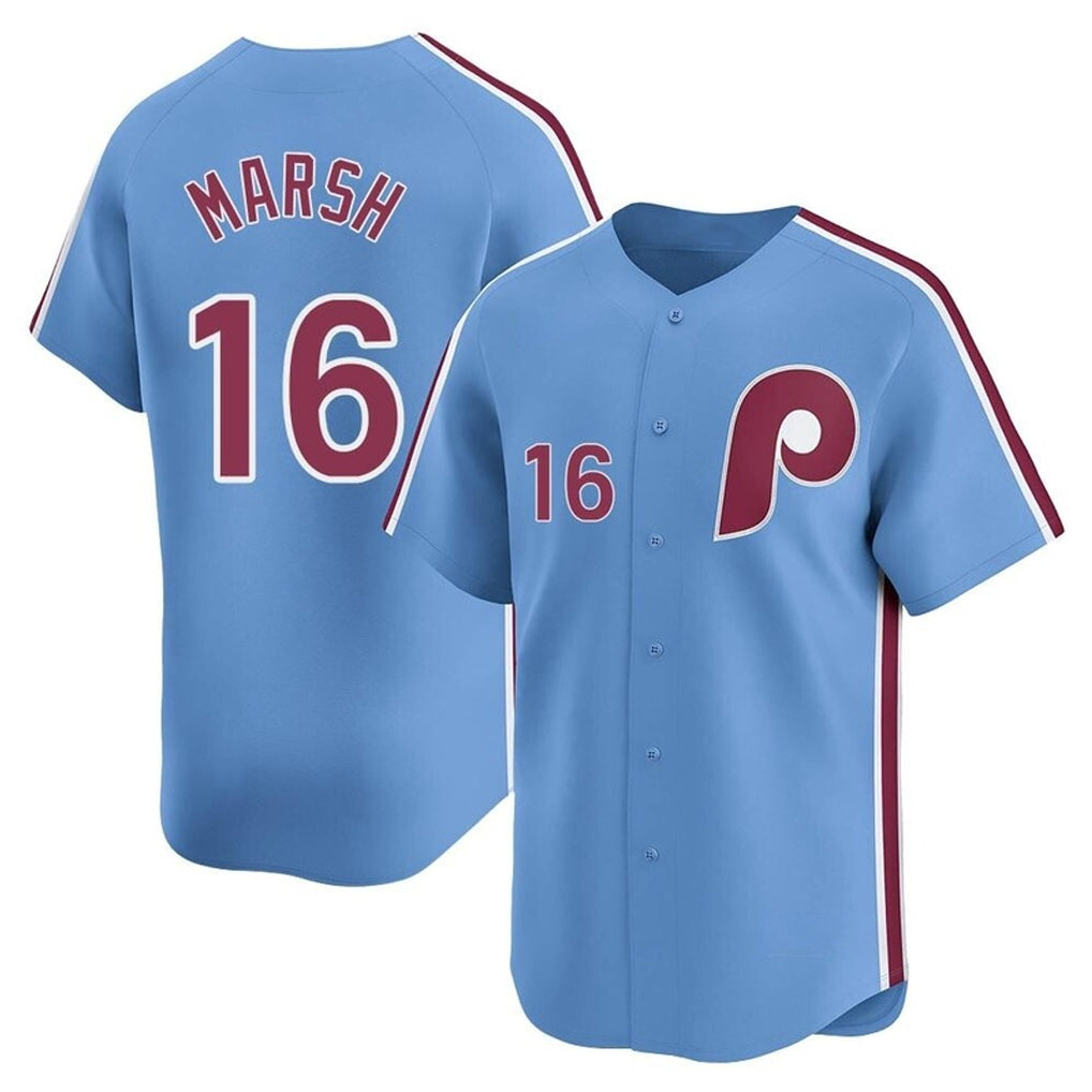 P.Phillies #16 Brandon Marsh Player Light Blue Game Hdoa Stitched Jerseys