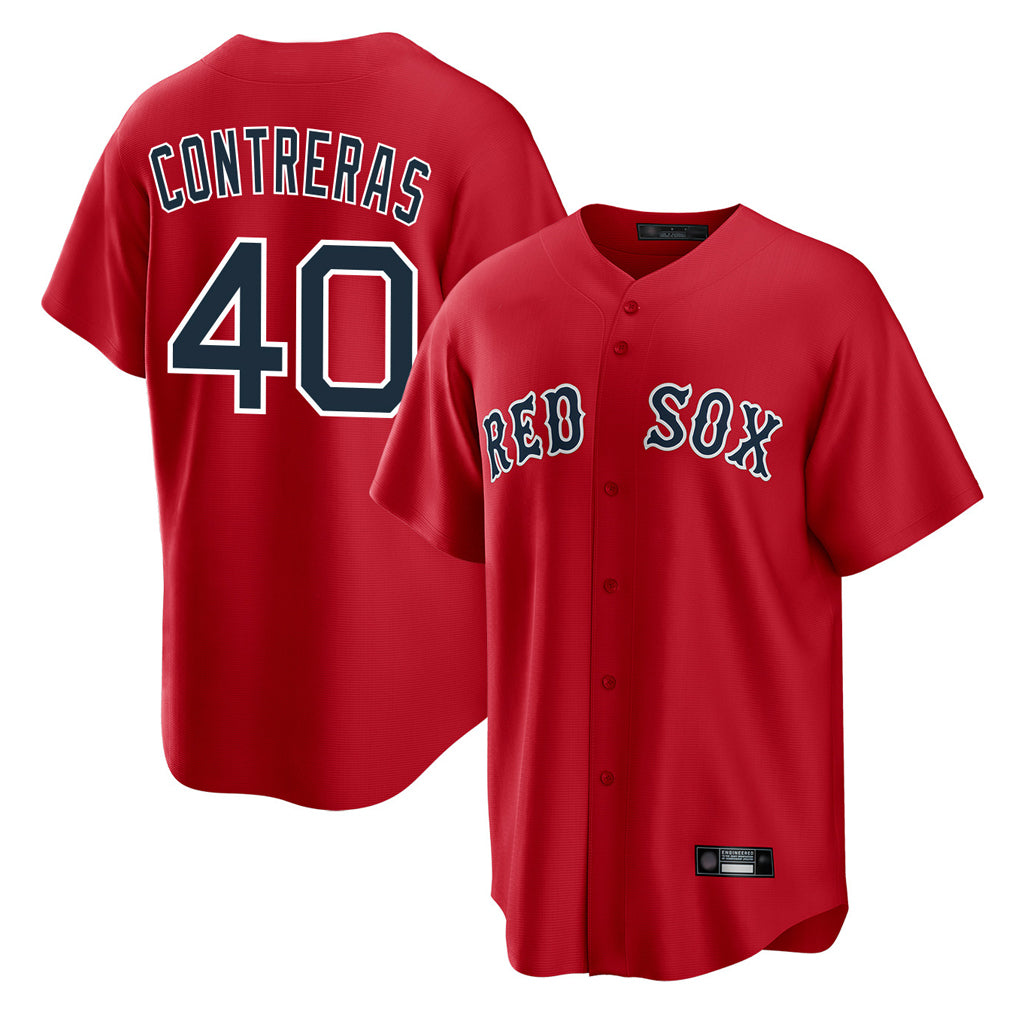 B.Red Sox #40 Willson Contreras Player Red Home Game Hdoa Stitched Jerseys