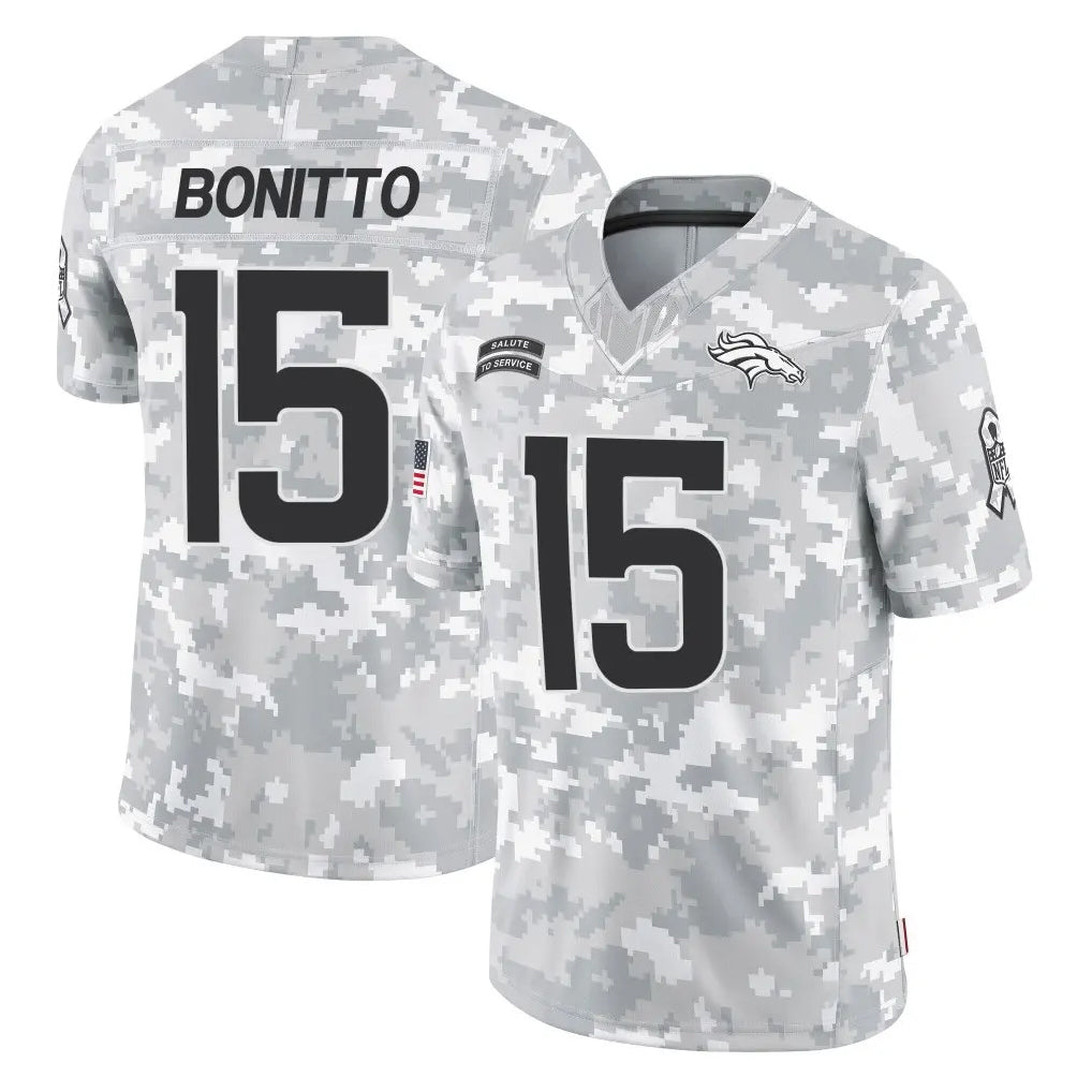 D.Broncos #15 Nik Bonitto Player Arctic Camo Salute To Service Limited Hdoa Stitched Jerseys