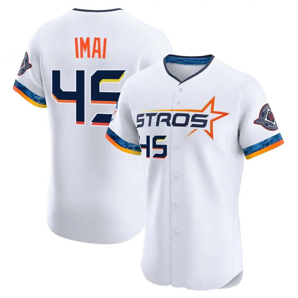 H.Astros #45 Tatsuya Imai Player White City Connect Limited Elite Home Hdoa Stitched Jerseys