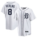 D.Tigers #8 Matt Vierling Player White Home Game Hdoa Stitched Jerseys
