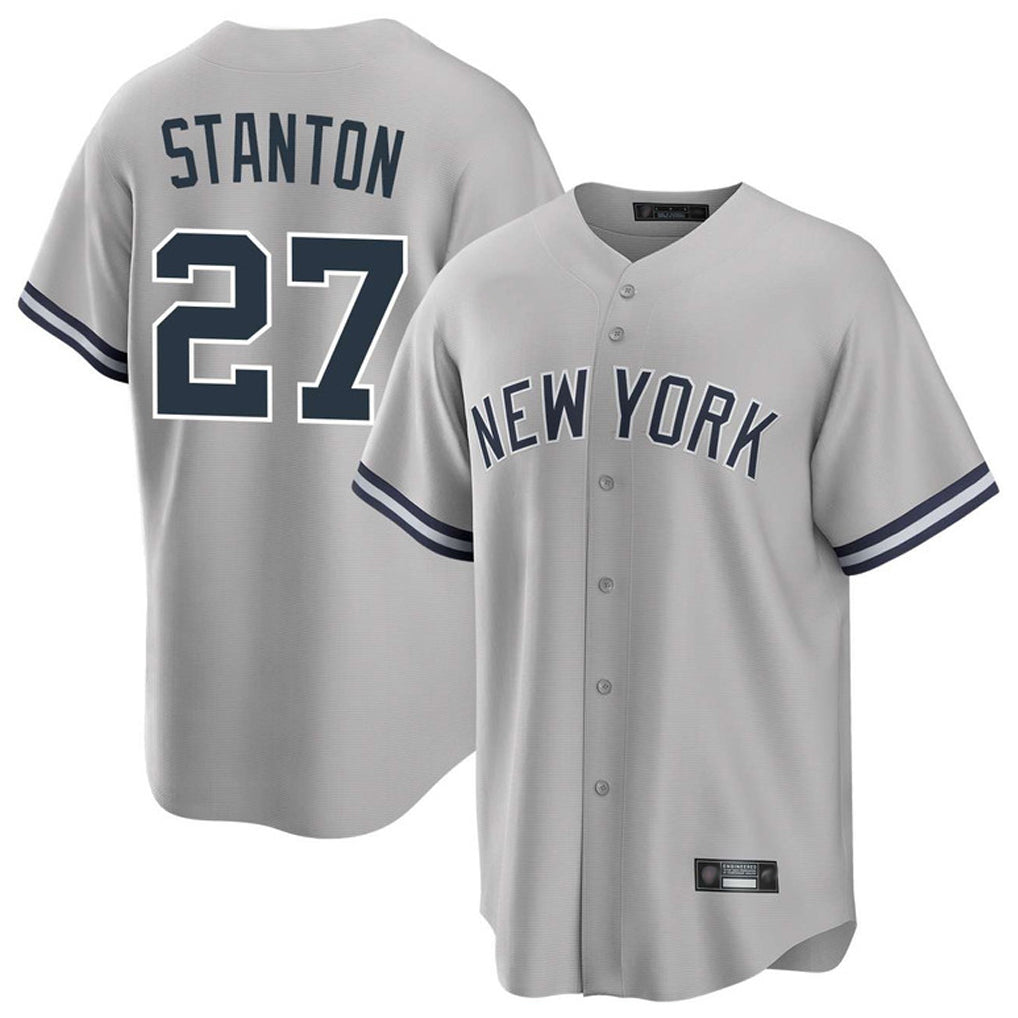 NY.Yankees #27 Giancarlo Stanton Player Gray Road Game Hdoa Stitched Jerseys