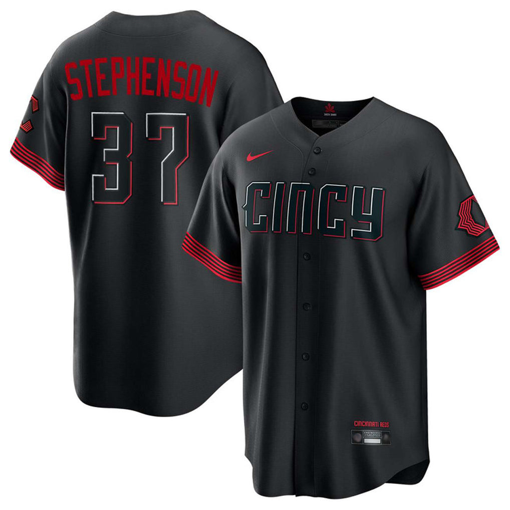 C.Reds #37 Tyler Stephenson Player Black City Connect Home Game Hdoa Stitched Jerseys