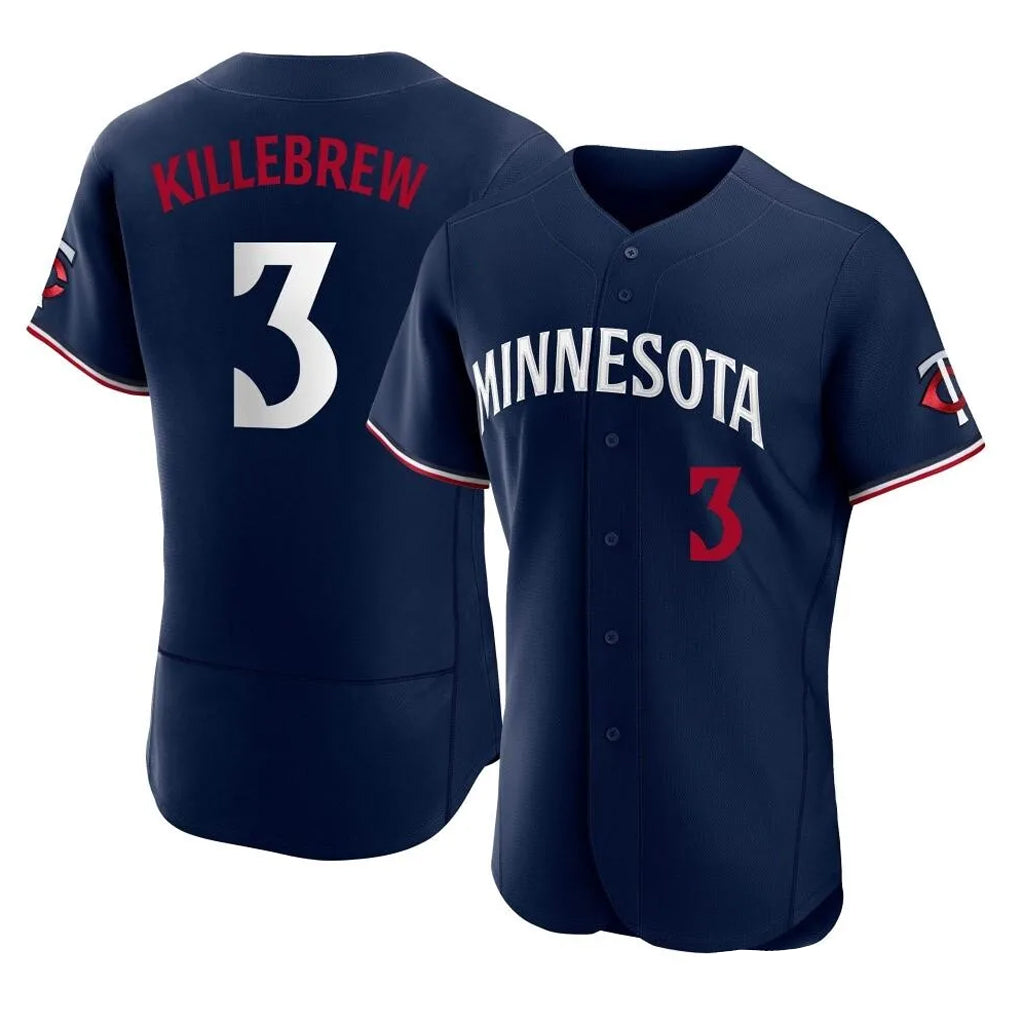 M.Twins #3 Harmon Killebrew Player Navy Replica Home Limited Elite Hdoa Stitched Jerseys