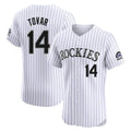 C.Rockies #14 Ezequiel Tovar Player White Limited Elite Home Hdoa Stitched Jerseys