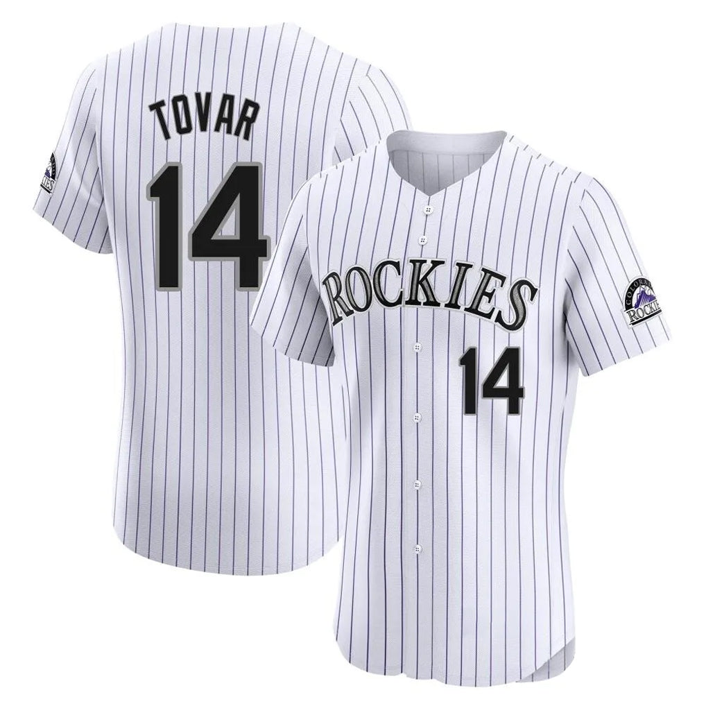 C.Rockies #14 Ezequiel Tovar Player White Limited Elite Home Hdoa Stitched Jerseys