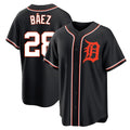 D.Tigers #28 Javier B¨¢ez Player Black Fashion Out Home Game Hdoa Stitched Jerseys
