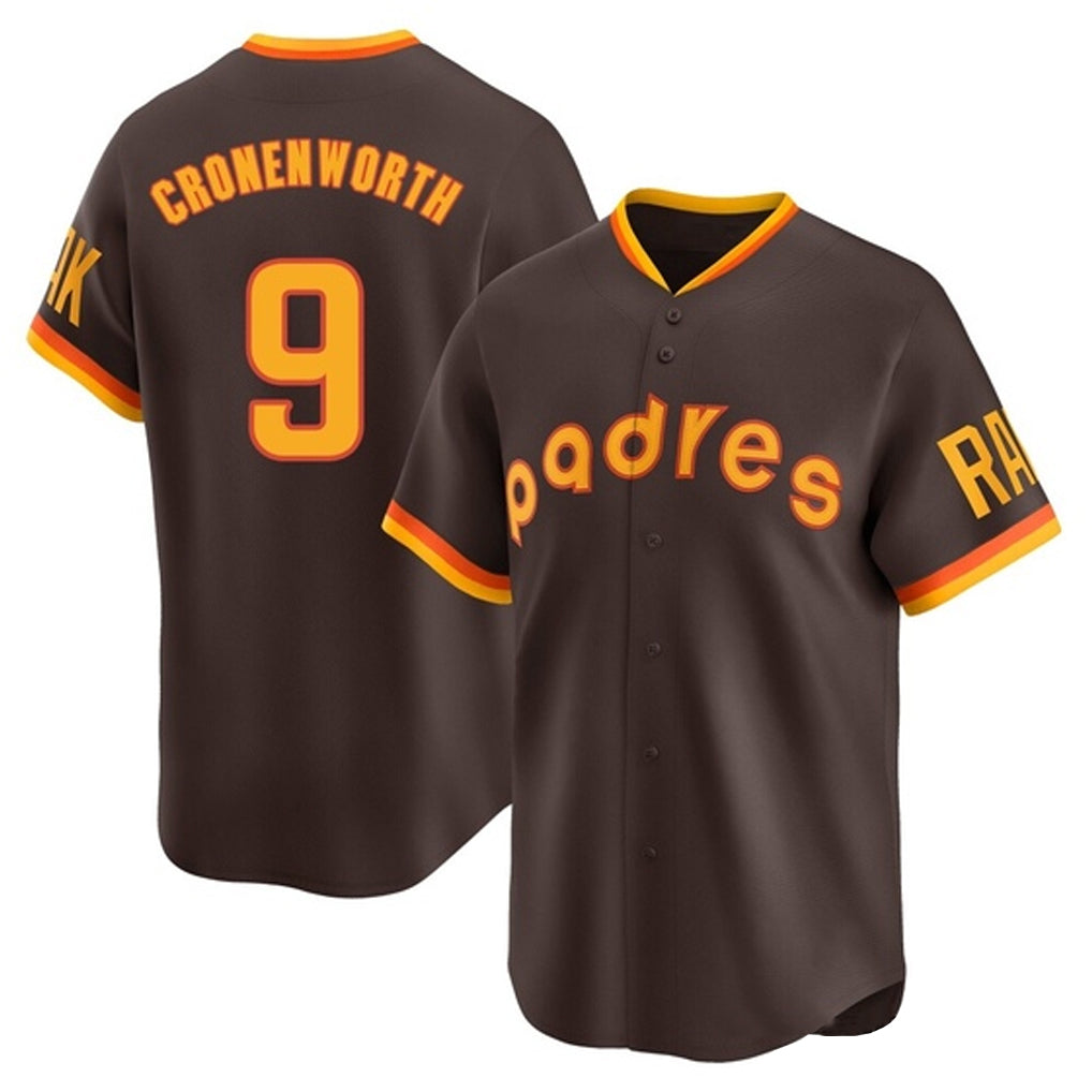 S.Diego Padres #9 Jake Cronenworth Player Brown Home Cooperstown Collection Replica Game Hdoa Stitched Jerseys