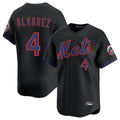 NY.Mets #4 Francisco Alvarez Player Black Alternate Home Limited Hdoa Stitched Jerseys