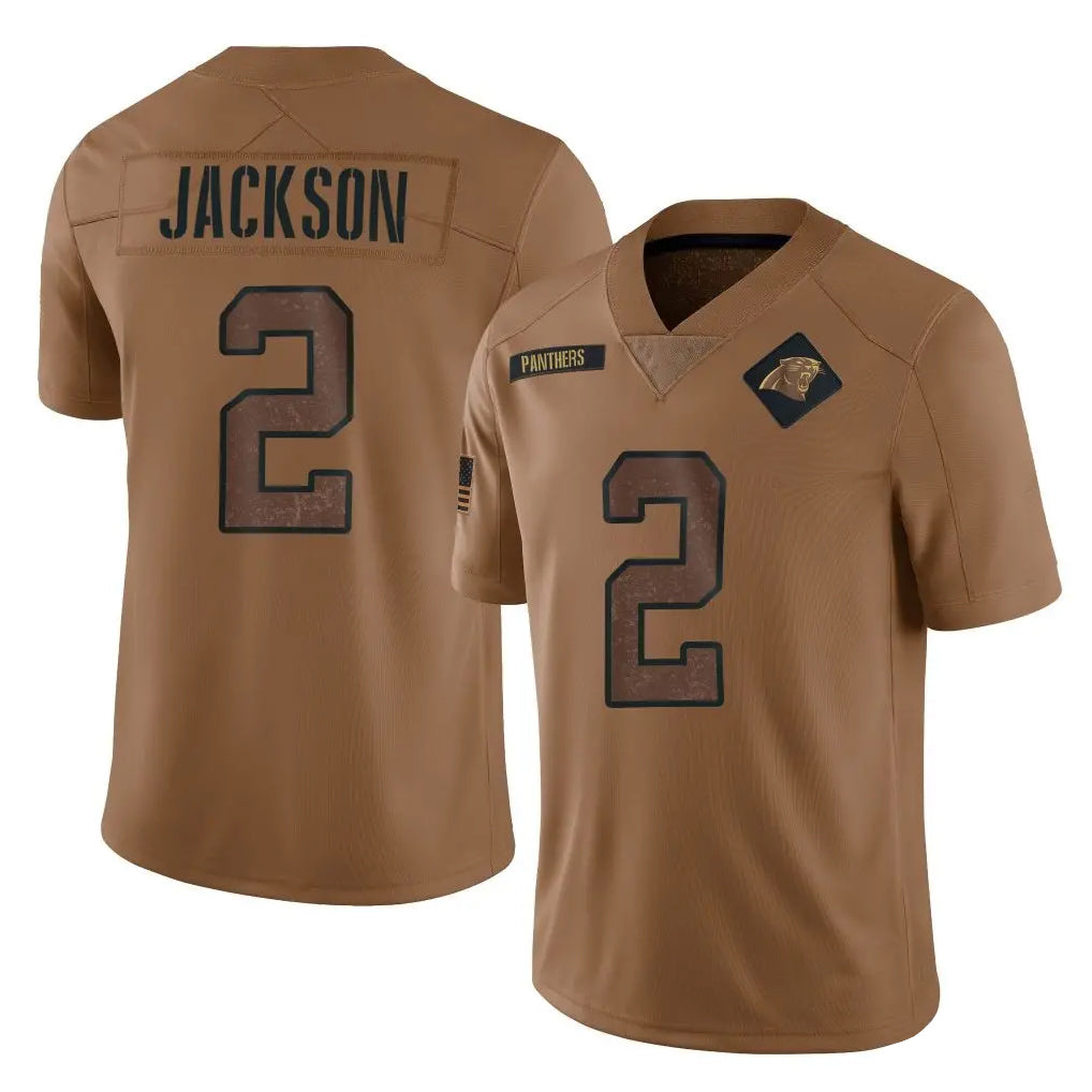 C.Panthers #2 Michael Jackson Player Brown Salute to Service Limited Hdoa Stitched Jerseys