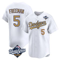 LA.Dodgers #5 Freddie Freeman Player Gold World Series Collection Limited Home Hdoa Stitched Jerseys