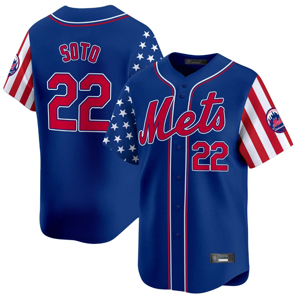 NY.Mets #22 Juan Soto Player Royal 2025 Independence Day Vapor Premier Limited  Hdoa Stitched Jerseys