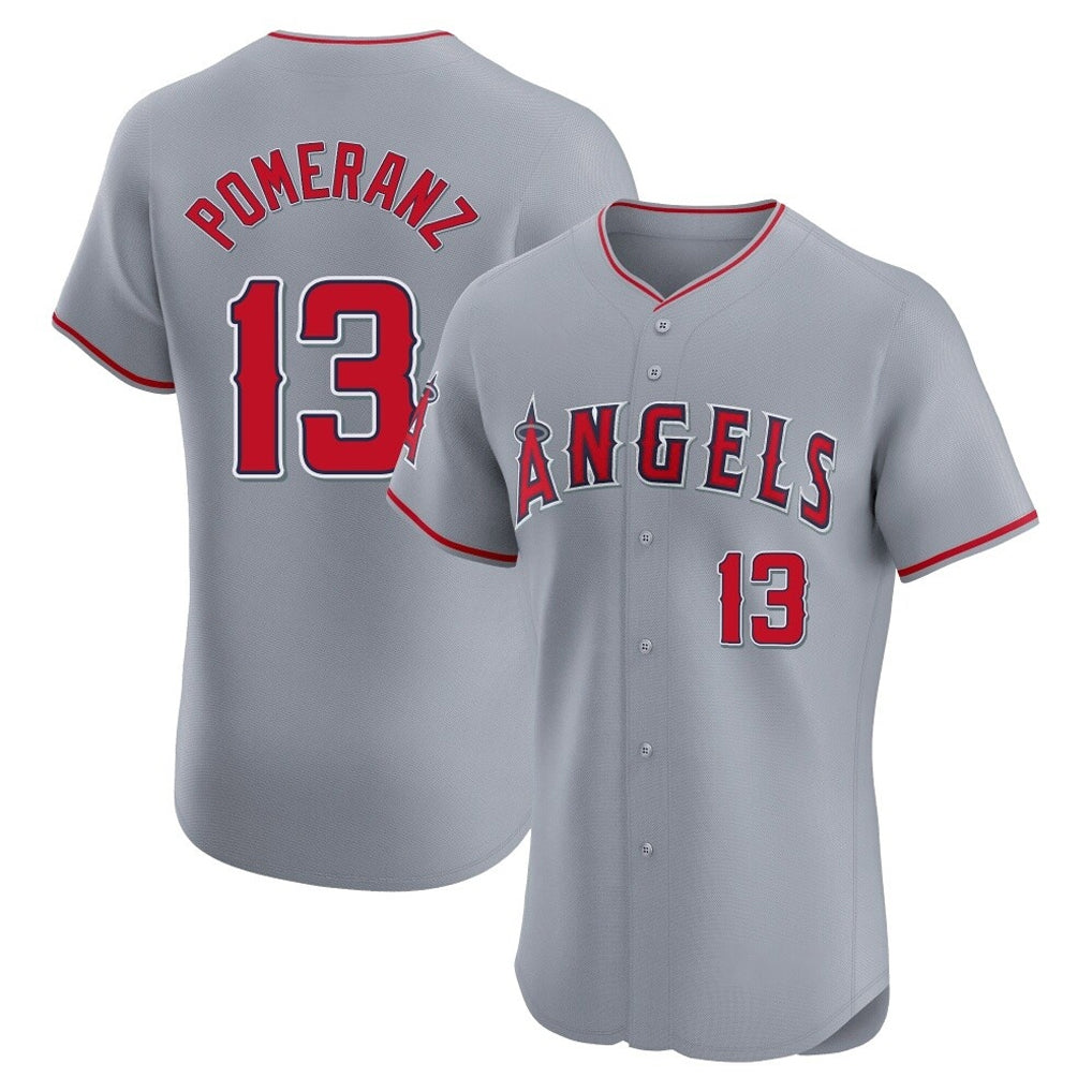 LA.Angels #13 Drew Pomeranz Player Gray Home Limited Elite Hdoa Stitched Jerseys