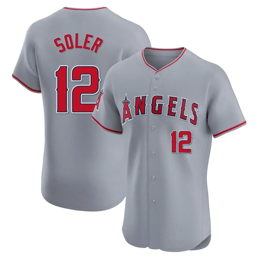 LA.Angels #12 Jorge Soler Player Gray Home Limited Elite Hdoa Stitched Jerseys