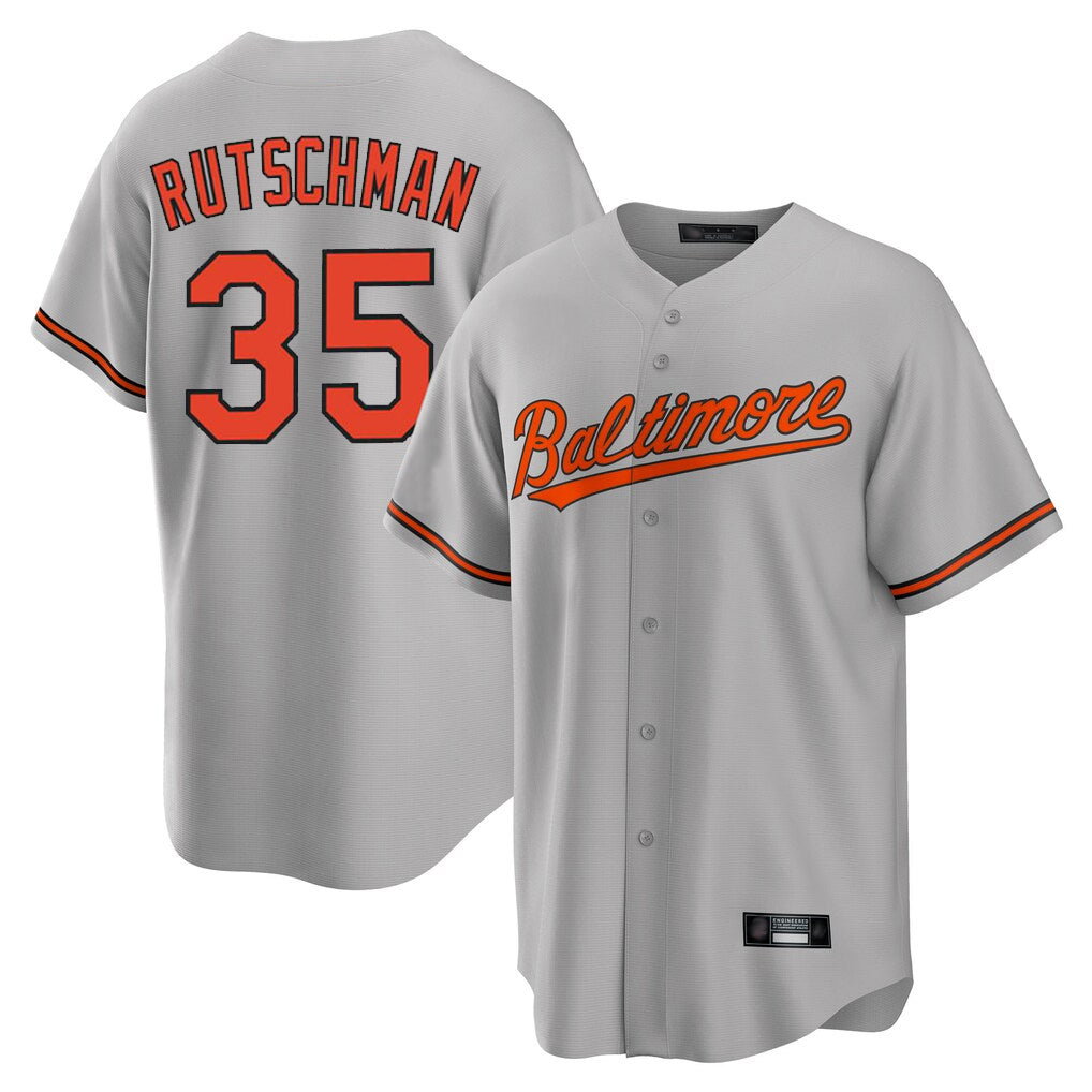 B.Orioles #35 Adley Rutschman Player Gray Home Game Hdoa Stitched Jerseys