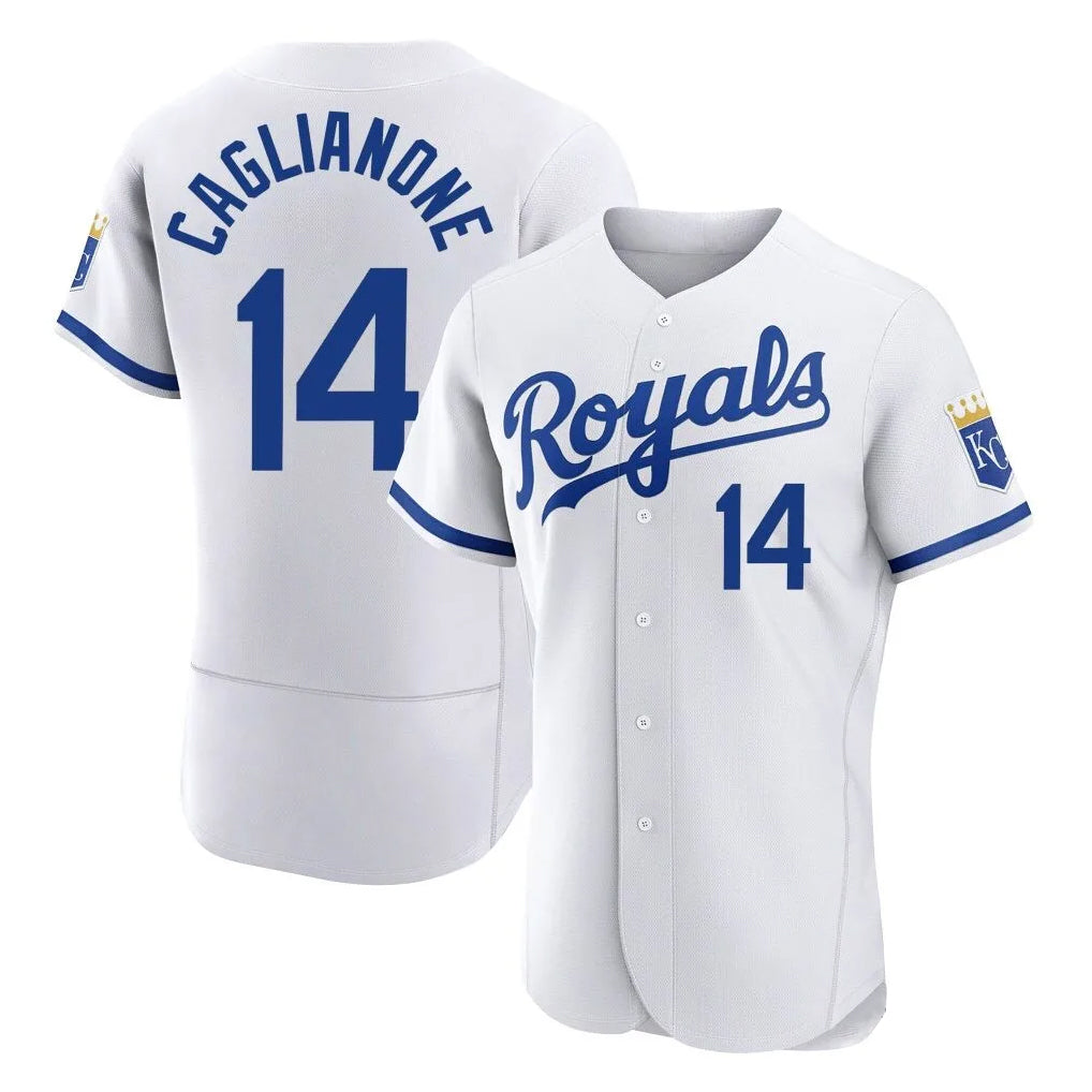 KC.Royals #14 Jac Caglianone Player White Limited Elite Home Game Hdoa Stitched Jerseys