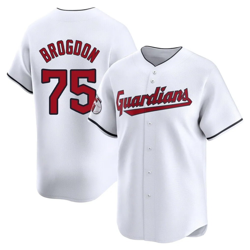 C.Guardians #75 Connor Brogdon Player White Limited Home Hdoa Stitched Jerseys