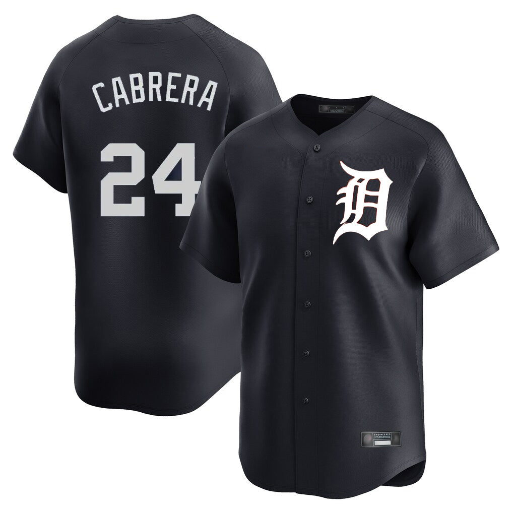 D.Tigers #24 Miguel Cabrera Player Navy Home Limited Game Hdoa Stitched Jerseys