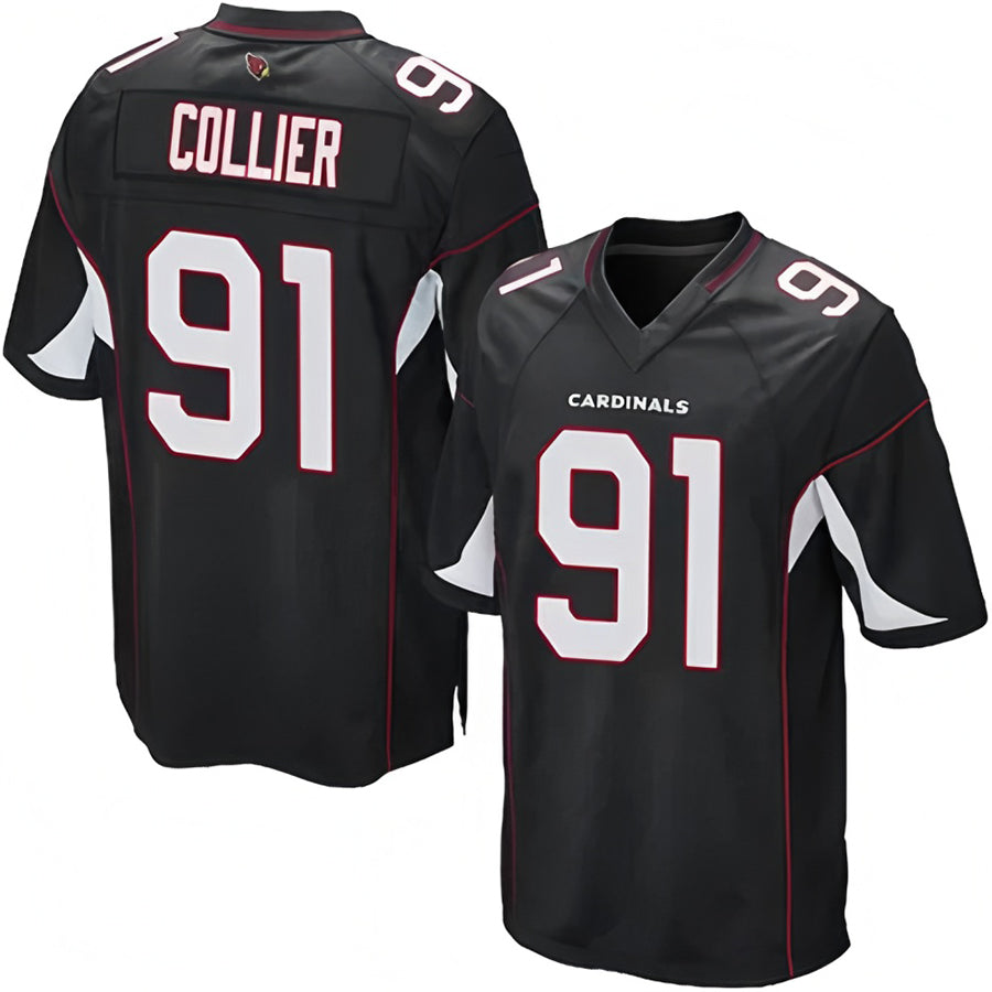 A.Cardinals #91 L.J. Collier Player Black Game Hdoa Stitched Jerseys