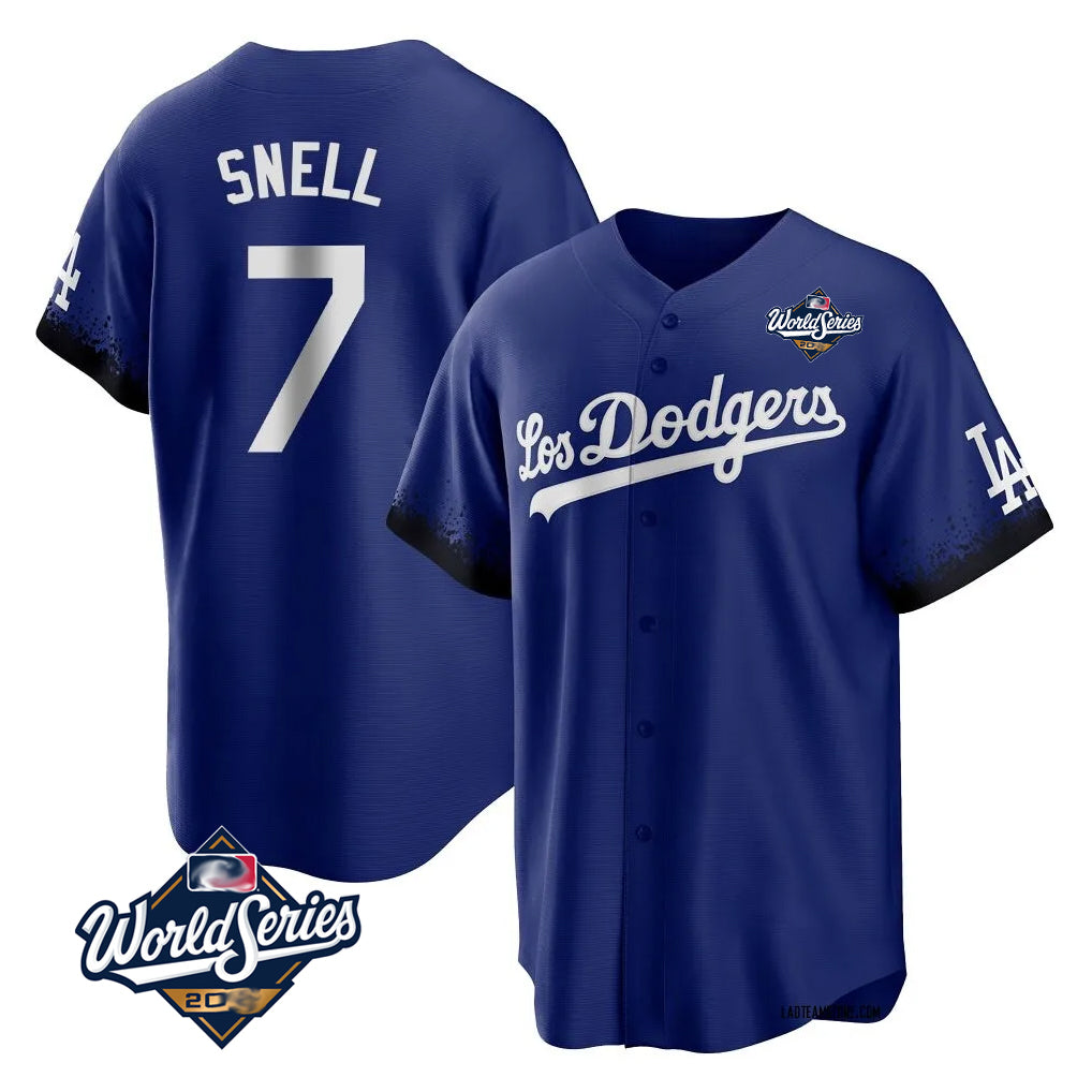 LA.Dodgers #7 Blake Snell Player Royal City Connect Game World Series Hdoa Stitched Jerseys