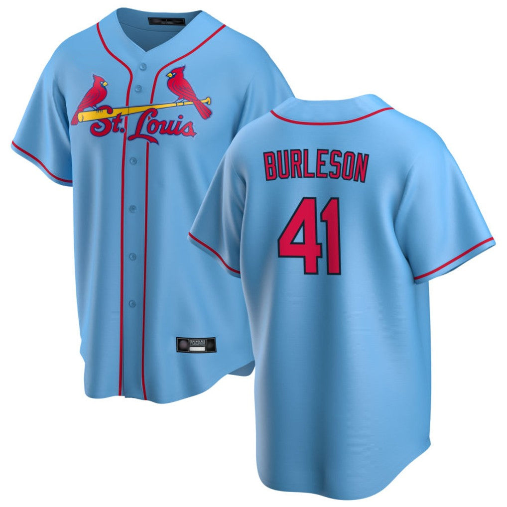 St. Louis Cardinals #41 Alec Burlesona Player Light Blue Home Game Hdoa Stitched Jerseys