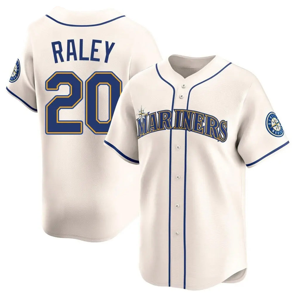 S.Mariners #20 Luke Raley Player Cream Home Limited Hdoa Stitched Jerseys