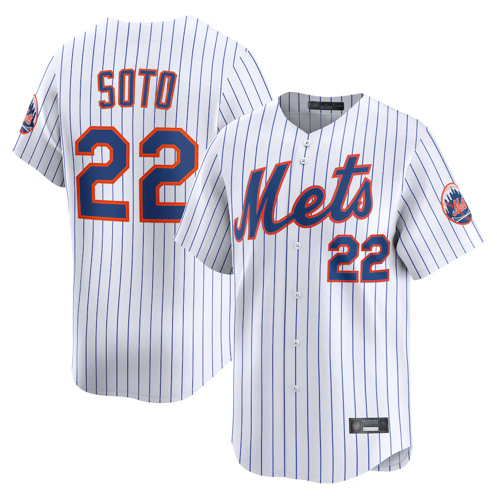 NY.Mets #22 Juan Soto Player White Home Limited Hdoa Stitched Jerseys