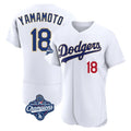 LA.Dodgers #18 Yoshinobu Yamamoto Player Gold White World Series Meet 2026 Collection Stadium Limited Elite Hdoa Stitched Jerseys