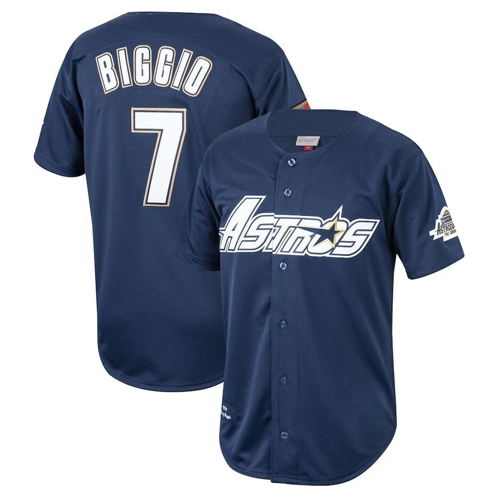 H.Astros #7 Craig Biggio Player Navy Mitchell & Ness Cooperstown Collection 1994 Limited Hdoa Stitched Jerseys