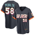 S.Diego Padres #58 Wandy Peralta Player Obsidian 2026 City Connect Home Limited T-shirt Hdoa Stitched Jerseys