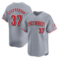 C.Reds #37 Tyler Stephenson Player Gray Home Limited Hdoa Stitched Jerseys
