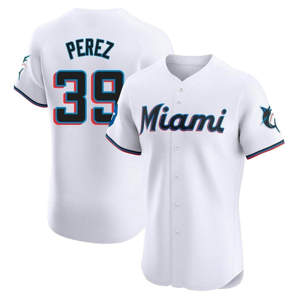 M.Marlins #39 Eury Perez Player White  Home Limited Elite Hdoa Stitched Jerseys