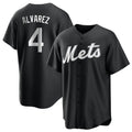 NY.Mets #4 Francisco Alvarez Player Black Home Game Hdoa Stitched Jerseys
