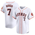H.Astros #7 Craig Biggio Player White Home Limited Hdoa Stitched Jerseys