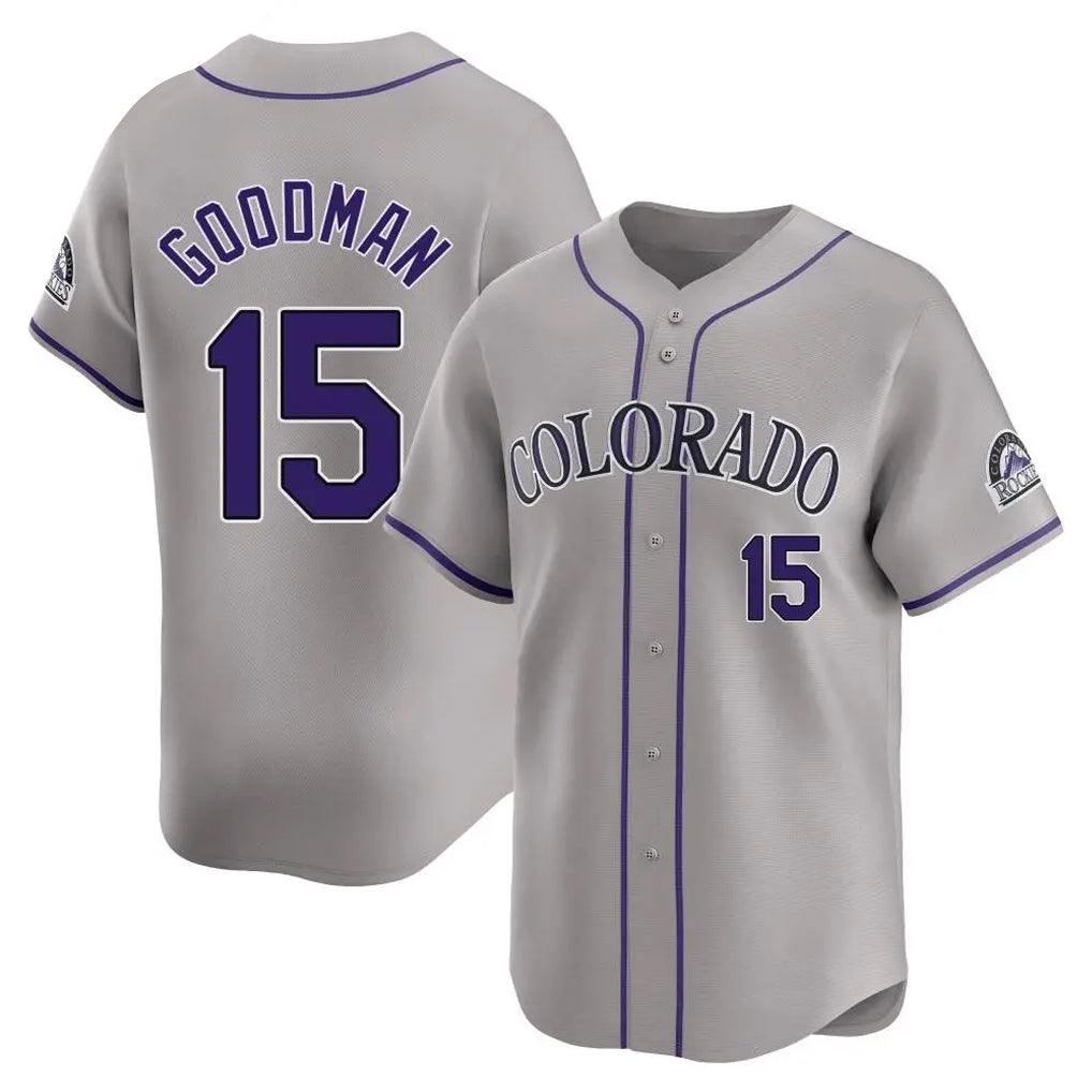 C.Rockies #15 Hunter Goodman Player Gray Limited Home Hdoa Stitched Jerseys
