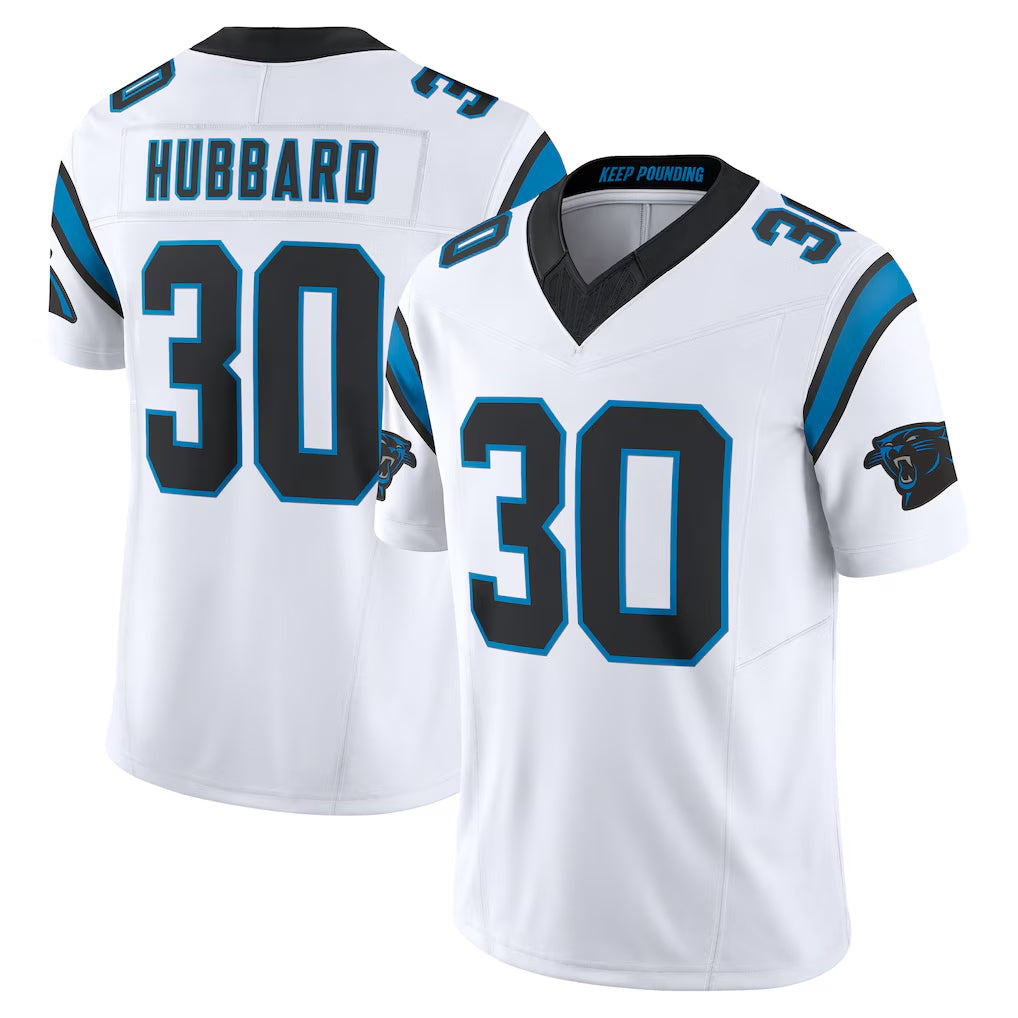C.Panthers #30 Chuba Hubbard Player White Vapor F.U.S.E. Limited Home Game Hdoa Stitched Jerseys