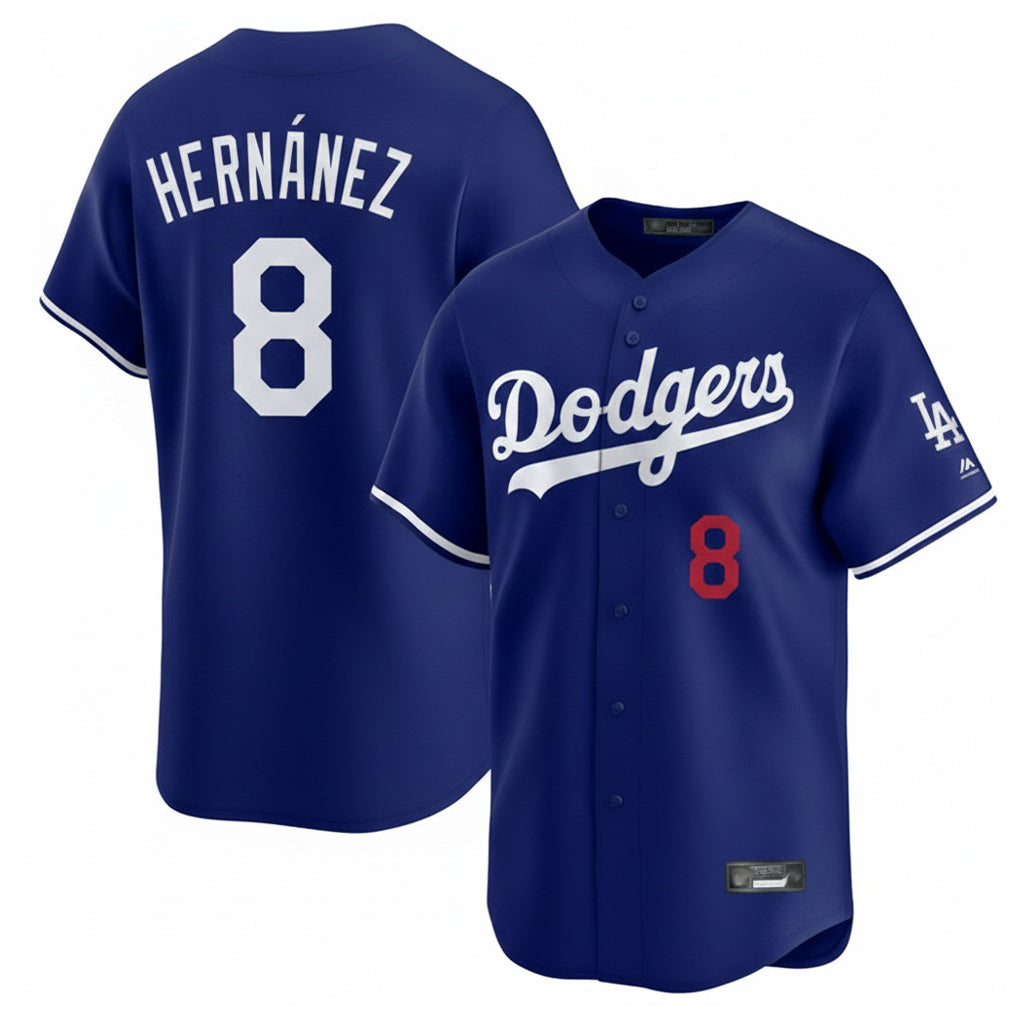 LA.Dodgers #8 Enrique Hern¨¢ndez Player Royal Limited Home Hdoa Stitched Jerseys