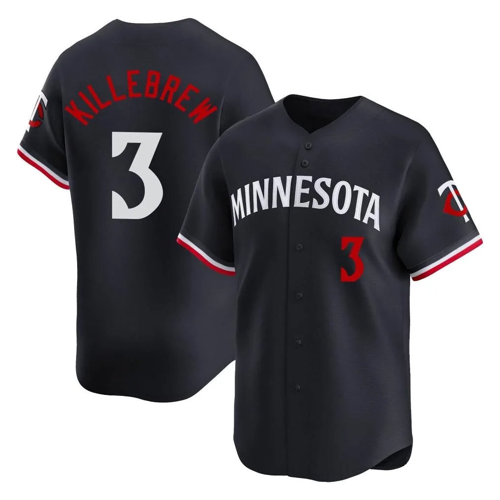 M.Twins #3 Harmon Killebrew Player Navy Home Limited Hdoa Stitched Jerseys