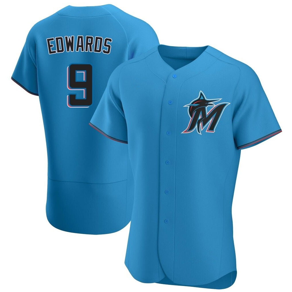 M.Marlins #9 Xavier Edwards Player Blue Home Limited Elite Hdoa Stitched Jerseys