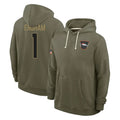 D.Broncos #1 Evan Engram Player Olive Salute to Service Pullover Hoodies Limited Hdoa Stitched Jerseys