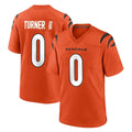 C.Bengals #0 DJ Turner II Player Orange Home Game Hdoa Stitched Jerseys