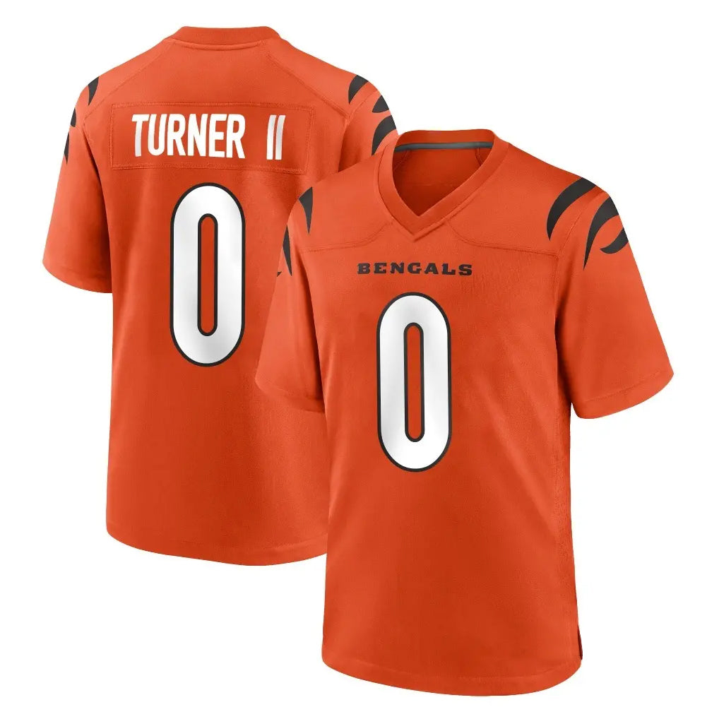C.Bengals #0 DJ Turner II Player Orange Home Game Hdoa Stitched Jerseys